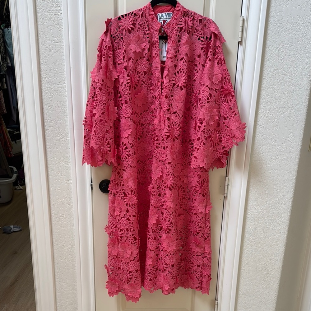 La Vie Style House 3D Floral Maxi Caftan